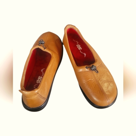 SAS Women's Funk Active Slip On Flexible Tan Leather Loafers Red Interior 8 1/2M - Picture 9 of 9